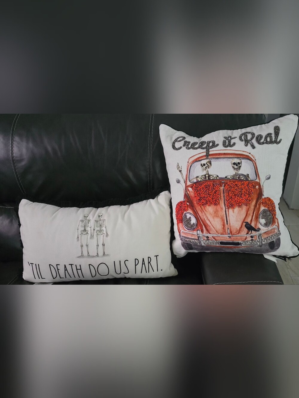 Halloween Skeleton Couple Decorative Pillow Set (2)